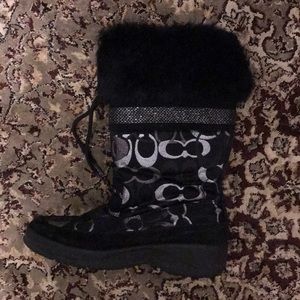 Fur trimmed Coach snow boots